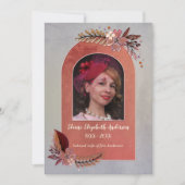 Ankündigungskarte für den Tod des Fotos Einladung (Vorderseite)