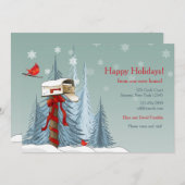 Ankündigungskarte für den Urlaubsaufenthalt Feiertagskarte (Vorne/Hinten)