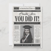 Ankündigungskarte für den Vintagen Abschluss der Z Einladung (Vorderseite)