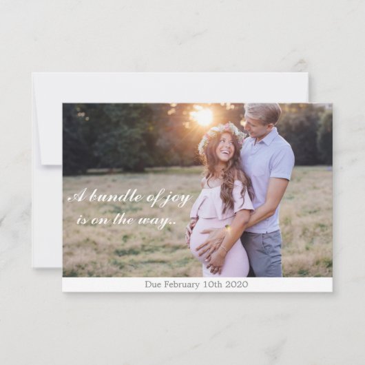 Ankündigungskarte für die süße Schwangerschaft (Vorderseite)