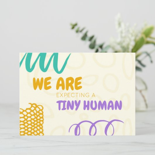 Ankündigungskarte für farbige Schwangerschaft Ankündigung (Stehend Vorderseite)