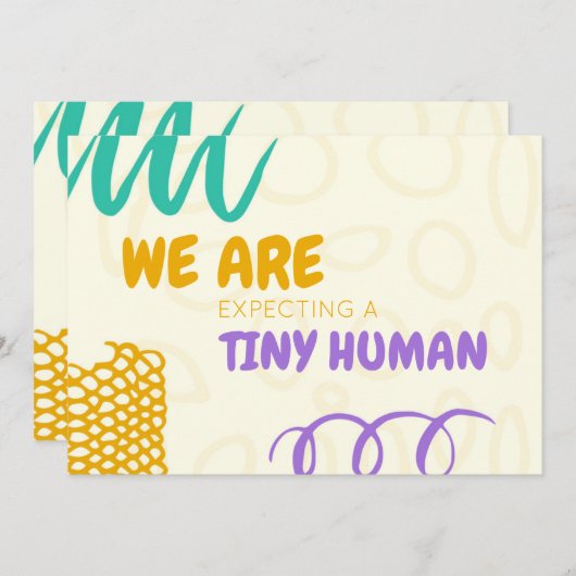 Ankündigungskarte für farbige Schwangerschaft Ankündigung (Vorne/Hinten)