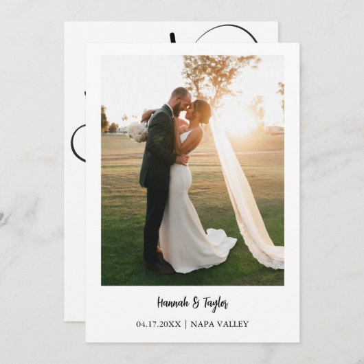 Ankündigungskarte für Foto Save The Date (Vorne/Hinten)