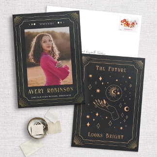 Ankündigungskarte für Gold Foil Tarot Abschluss Fo Folieneinladung