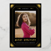 Ankündigungskarte für Gold Foil Tarot Abschluss Fo Folieneinladung (Vorderseite)