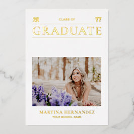 Ankündigungskarte für Gold Foto Abschluss Folieneinladung