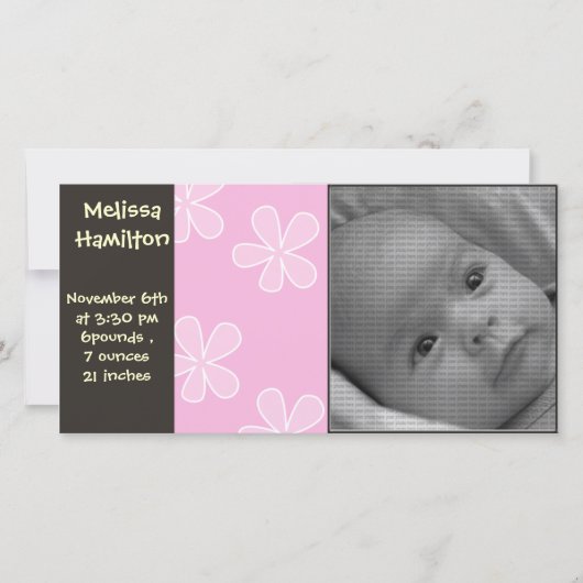 Ankündigungskarte für Mädchen Ankündigung (Vorderseite)