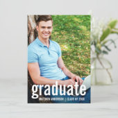 Ankündigungskarte für moderne Graduate Foto Abschl Ankündigung (Stehend Vorderseite)