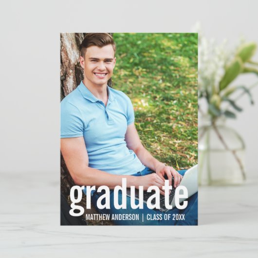 Ankündigungskarte für moderne Graduate Foto Abschl Ankündigung (Stehend Vorderseite)