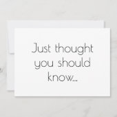 Ankündigungskarte für moderne Minimalistische Schw Ankündigung (Vorderseite)