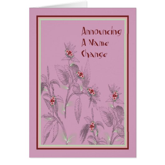 Ankündigungskarte für Namensänderung Rosa (Vorne)