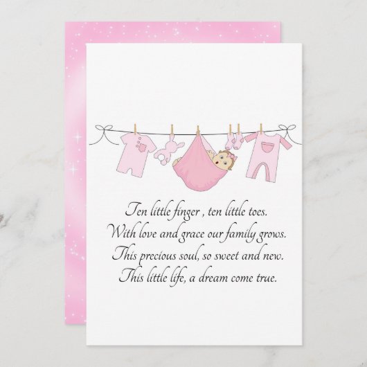 Ankündigungskarte für neues geborenes Baby Ankündigung (Vorne/Hinten)