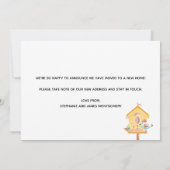 Ankündigungskarte für niedliche Vogelhäuser Ankündigung (Rückseite)