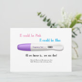 Ankündigungskarte für Schwangerschaftstest Einladung (Stehend Vorderseite)