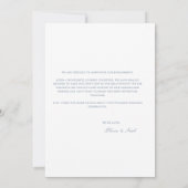 Ankündigungskarte für Script Blue & White Verlobun Ankündigung (Rückseite)