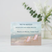 Ankündigungskarte für Wasserfarben-Strand-Flat-Mov Ankündigung (Stehend Vorderseite)