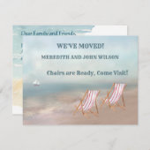 Ankündigungskarte für Wasserfarben-Strand-Flat-Mov Ankündigung (Vorne/Hinten)