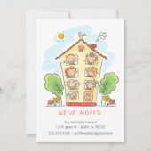 Ankündigungskarte für Zuhause-Wechseln von Cartoon Karte (Vorderseite)