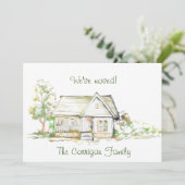 Ankündigungskarte "House and Trees New Address Fla Ankündigung (Stehend Vorderseite)