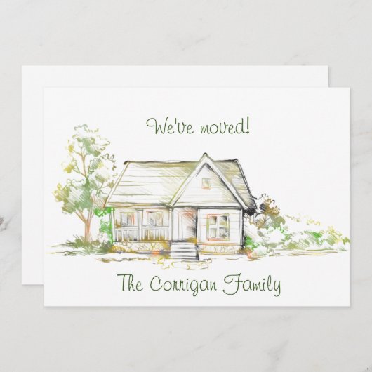 Ankündigungskarte "House and Trees New Address Fla Ankündigung (Vorne/Hinten)