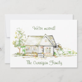 Ankündigungskarte "House and Trees New Address Fla Ankündigung