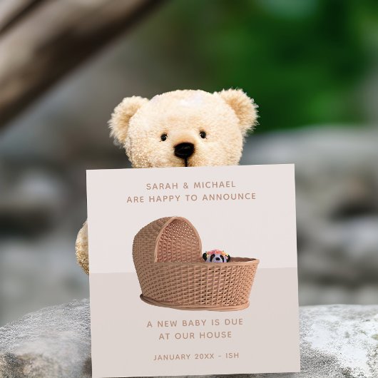 Ankündigungskarte Panda Moses Basket Pregnancy Ankündigung