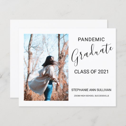 Ankündigungskarte zur Pandemie des Fotos (Vorne/Hinten)