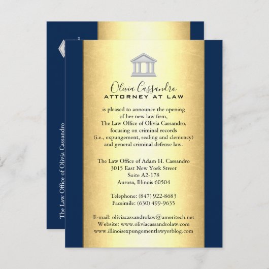 Ankündigungskarten der Anwaltskanzlei - Merlot Red Ankündigungspostkarte (Vorne/Hinten)