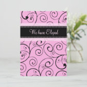 Ankündigungskarten für rosa Wirbel Ankündigung (Stehend Vorderseite)