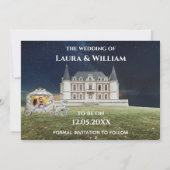 Ankunft am Burg - Save the Date Foto Einladung (Rückseite)