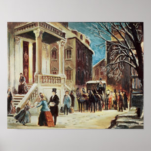 Ankunft am Weihnachtsfest im Party Poster