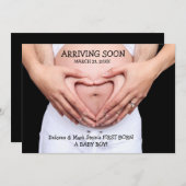 Ankunft bald Foto Schwangerschaft Ankündigung (Vorne/Hinten)