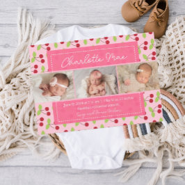 Ankunft Cherry Girl Baby Ankündigung