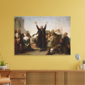 Ankunft der Pilgerväter, c.1864 (Öl auf Leinwanddruck (Insitu (Wohnzimmer))