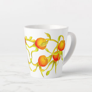 Ankunft des Herbstes auf einer kleinen Latte-Tasse Milchtasse