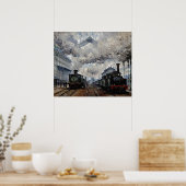 Ankunft des Zuges in der Normandie Poster (Küche)