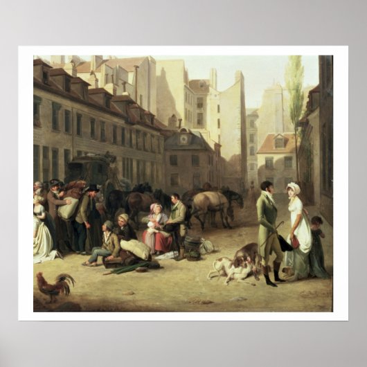 Ankunft eines Bühne-Coach am Terminus, Deta Poster (Vorne)