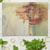 Ankunft eines Packet Boats durch Joseph Turner Geschirrtuch (Gefaltet)