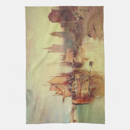 Ankunft eines Packet Boats durch Joseph Turner Geschirrtuch (Vertikal)