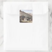 Ankunft eines Stagecoach am Terminus Quadratischer Aufkleber (Tasche)