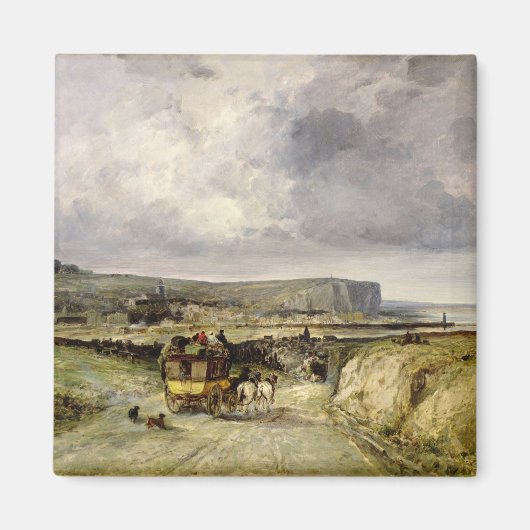 Ankunft eines Stagecoach bei Treport, 1878 Magnet (Vorne)