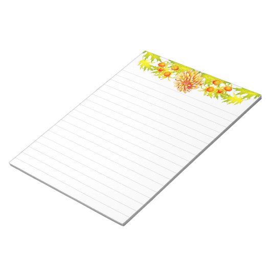 Ankunft im Herbst auf einem großen Notepad Notizblock (angewinkelt)