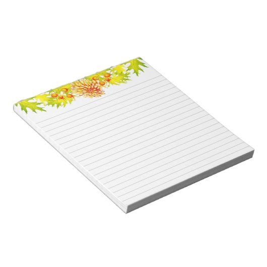 Ankunft im Herbst auf einem mittelgroßen Notepad Notizblock (angewinkelt)