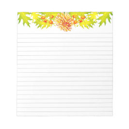 Ankunft im Herbst auf einem mittelgroßen Notepad Notizblock