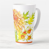Ankunft im Herbst auf einer großen Latte-Tasse Milchtasse (Rechte Ecke)