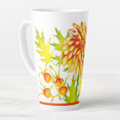 Ankunft im Herbst auf einer großen Latte-Tasse Milchtasse (Linke Ecke)