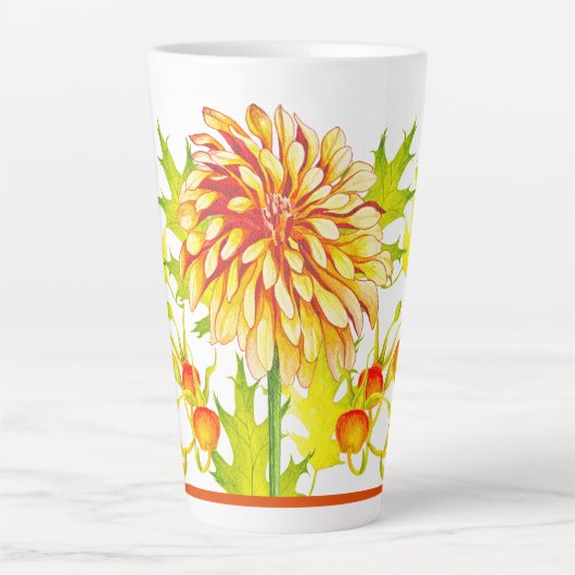 Ankunft im Herbst auf einer großen Latte-Tasse Milchtasse (Vorderseite)