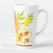 Ankunft im Herbst auf einer großen Latte-Tasse Milchtasse (Rechts)