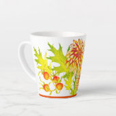 Ankunft im Herbst auf einer kleinen Latte-Tasse Milchtasse (Linke Ecke)