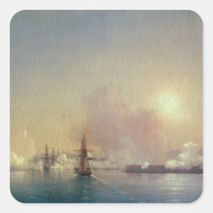 Ankunft in Sebastopol Bay, 1852 Quadratischer Aufkleber